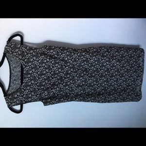 Kay Unger grey/black lace sheath dress